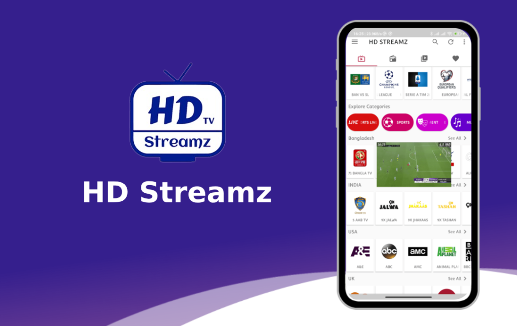 HD Streamz Apk Download on Android Phone
